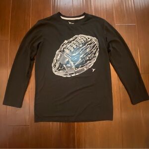 Boys Black Long Sleeve Football Graphic Shirt - Go-Dry / Moisture Wicking XL